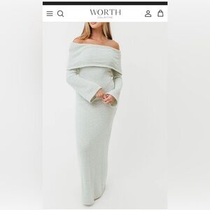 Nora Knit Maxi Dress in Seafoam Green Bump Friendly